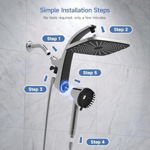 Image of Shower Head with Handheld - High Pressure Filtered Hand Held Showerheads