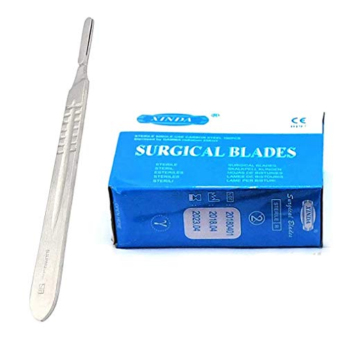 100 scalpel blades #22 with free handle