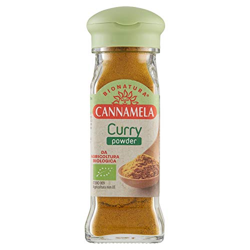 Cannamela - Linea Bionatura, Curry Powder Bio, Confezione da 52g. Miscela di Spezie, Ideale per carni bianche, legumi, vellutate, risotti, insalate, ricette della cucina indiana.