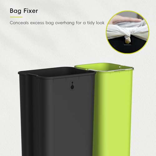EKO EcoCasa Stainless Steel Dual Step Trash Can for Recycling, 30L+20L Rectangular Kitchen Trash Can, Independent Pedals and Lids, Soft Close and Fingerprint Resistant by EKO - Image 7