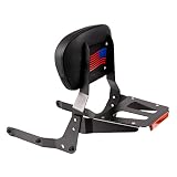 Gamyipp Powersports Sissy Bar with Backrest Flag Pattern Luggage Rack for Honda Shadow Aero VT 750 V