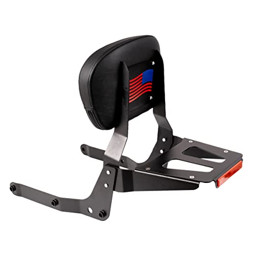 Gamyipp Powersports Sissy Bar With Backrest Flag Pattern Luggage Rack For Honda Shadow Aero Vt 750 Vt750Cs 2004 To 2020 (Black) #TOP4