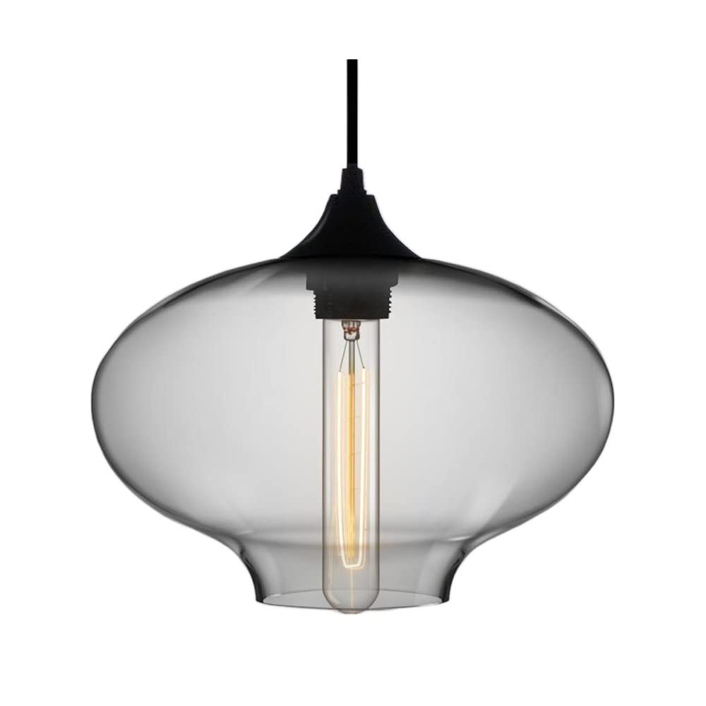 Lustre de Plafond en Verre Transparent Lampe Suspendue Moderne en Taille L