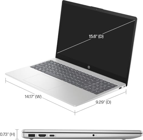 Image of HP 15.6 inch inch Touch-Screen Laptop, AMD Ryzen 5 7520U, 8GB DDR5 Memory, 512GB SDD, Windows 11 Home in S Mode, AMD Radeon Graphics, Natural Silver, 15-fc0025dx
