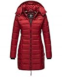 MARIKOO Damen Winter Jacke Jacke Stepp Mantel Parka Steppjacke lange Abendsternchen warm gesteppt , Farbe:Blood Red, Größe:M 38