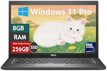 Dell Latitude 7280 Business Laptop, 12.5" HD(1366x768) Display, Core i5-6300, 2.4GHz-3.0GHz, 8GB DDR4 RAM, 256GB SSD, Webcam, Windows 11 Pro (Renewed)