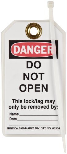 Brady "Danger - Do Not Open - Only the Individual..." Tag, Heavy Duty Polyester, 5-1/2" Height, 3" Width (Pack of 25)