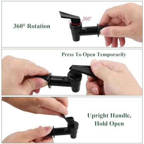 4er Pack Zapfhahn, Auslaufhahn Spender ErsatzhäHne Auslaufhahn Regentonne Wiederverwendbar, FüR Saft-, Kaffee-, Wasserspender, Bierfass, Schwarz