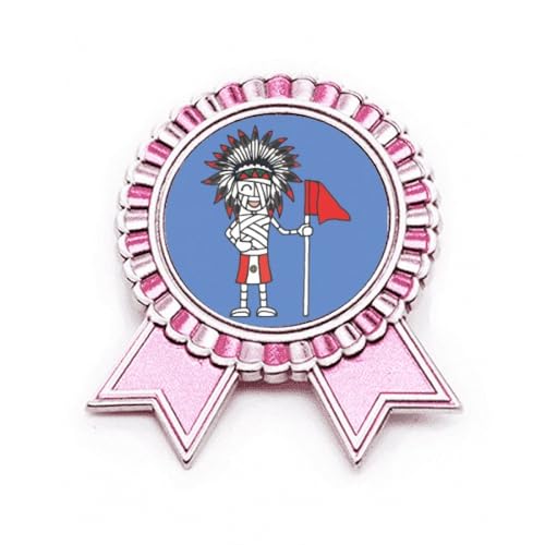 Broche drapeau péruvien football rose métal M pour afficher sa passion du sport