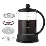 Easyworkz Eclipse Cafetera de prensa francesa con vidrio de borosilicato resistente al calor, 800 ml