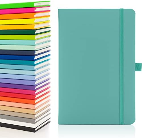 Notes London A5 Notebook with Lined Pages , Pen Loop and Expandable Paper Pocket Hardback Medium Journal New Notepad Note Book Notes Diary Pad (Pastel Mushroom)