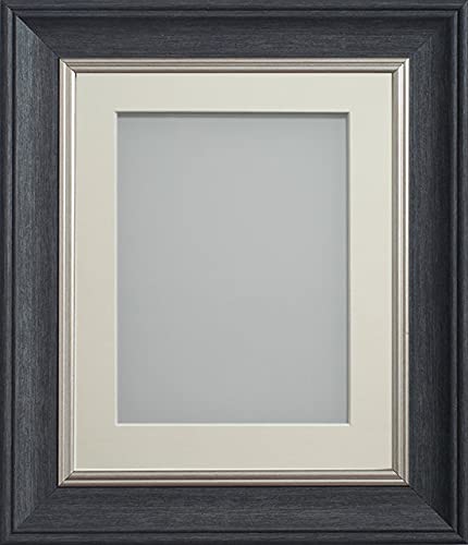 Frame Company Drummond Range Charcoal 16x12 inch Picture Photo Frame with Ivory Mount for Image 12x10 inch * Choice of Sizes* Fitted with Real Glass