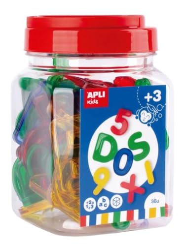 APLI Kids 17493 - Letras y números transparentes de colores 36 u. - Actividad educativa