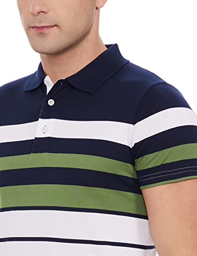 Image of EYEBOGLER Men's Striped Regular fit T-Shirt (T285HS White M)