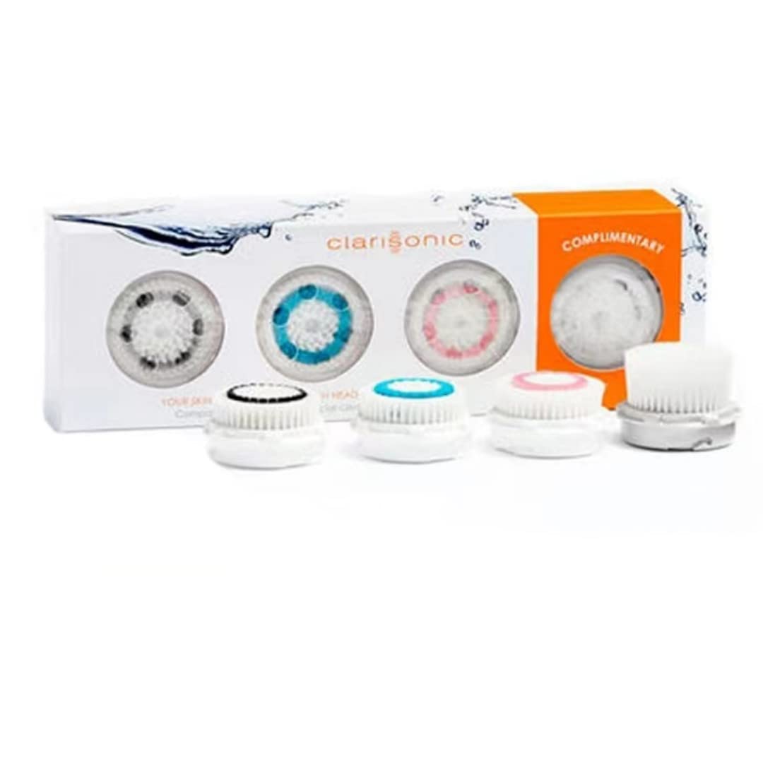 ClarisonicBrush Head Replacement Set Compatible with Mia 1, Mia 2, Mia Fit, Alpha Fit, Smart Profile Uplift and Alpha Fit X, 4 Count