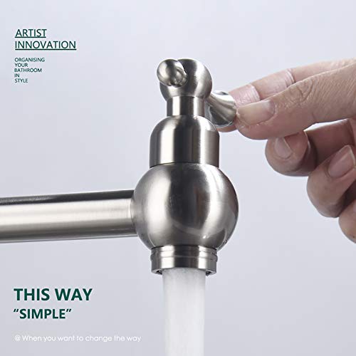 Robinet de remplissage de casserole orientable avec double articulation