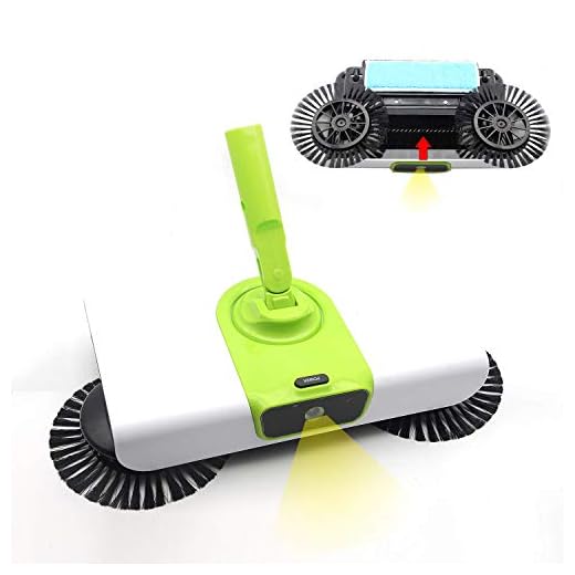 EZ SPARES Quiet Floor&Carpet Sweeper,Dry&Wet with Mops, Non Electric Multi-Surface Cleaner,Strong Cleaning Power,Water Absorption,Great for House,Office,Kitchen