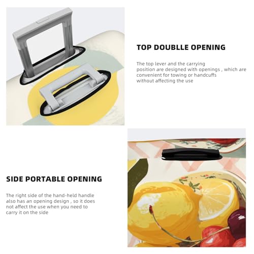 Bowl Of Cherries And Lemons Vintage Elastic Travel Luggage Covers Dustproof Scratch-Resistant Suitcase Protector Fit 22-24 Inch3
