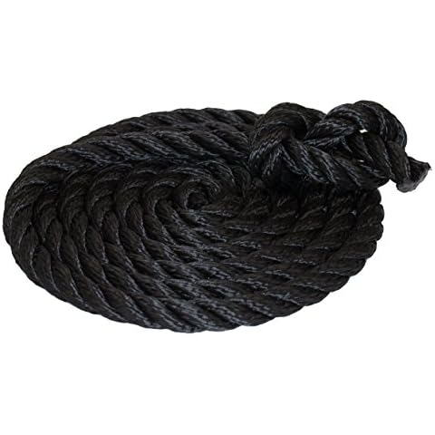 Tauwerk 10mm - Farbe: schwarz 3-litzig gedreht Leine Schnur Festmacher Rope Tau Seil Allzweckseil Reepschnur Lirolen-Tauwerk PP-Multifil, 3-schäftig gedreht (Länge 10mtr.) Cover