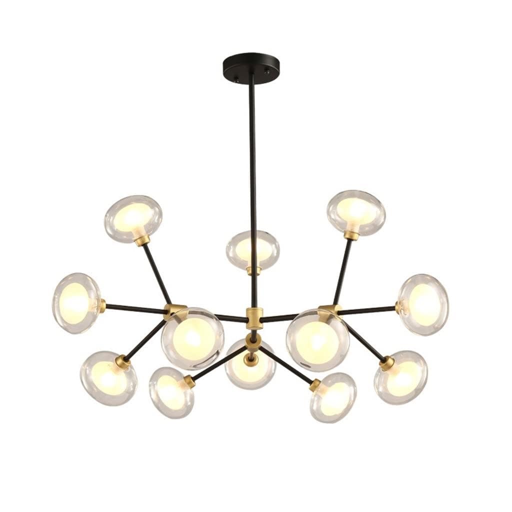 JUAKSQZYI Chandeliers 12-16 Light Large Chandelier Metal Ceiling Light Fixture with Glass Globe Pendant Lights Hanging for Dining Room(16-Light)