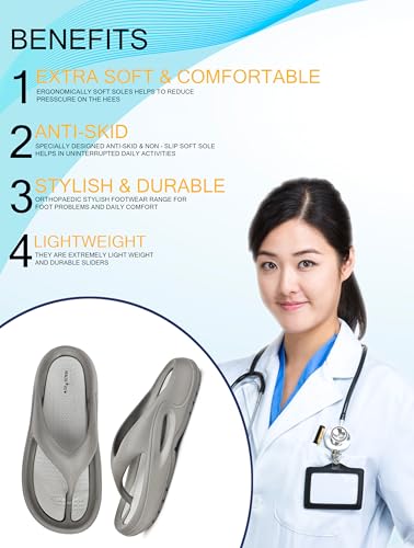 Image of HEALTH FIT Extra Soft Premium Slippers with Soft Acupressure Comfortable & Light Weight Stylish & Anti-Skid Classic Ultra Soft Casual Waterproof & Everyday Flip Flops HF147