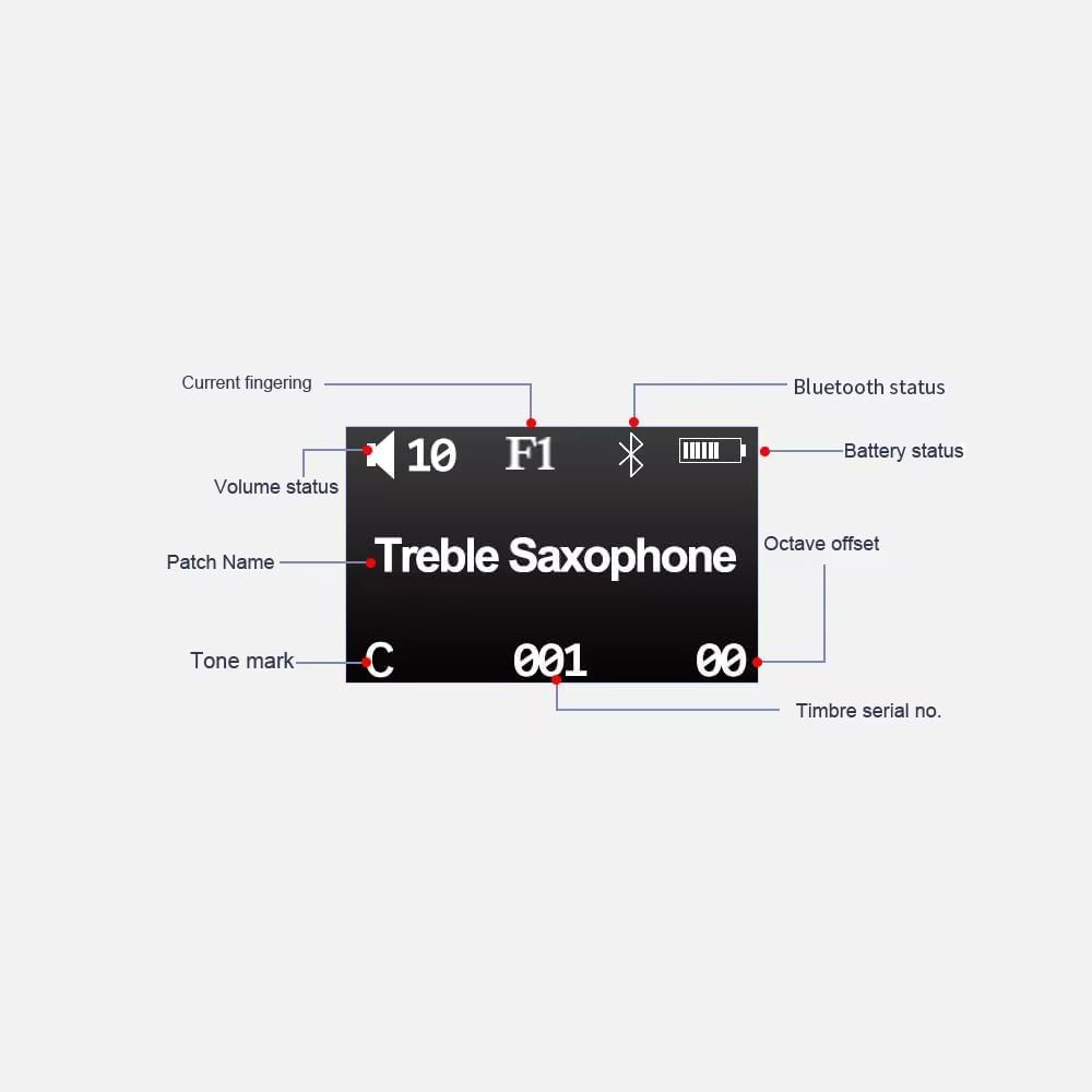 Coolmusic Mini instrument de saxophone | Instrument à vent numérique avec 3 sensibilités de soufflage, instrument à vent numérique aérophone