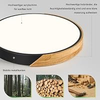 Qamra LED Deckenleuchte, Deckenleuchte Schwarz 50cm, Deckenlampe Holz 48W – Ansicht 3
