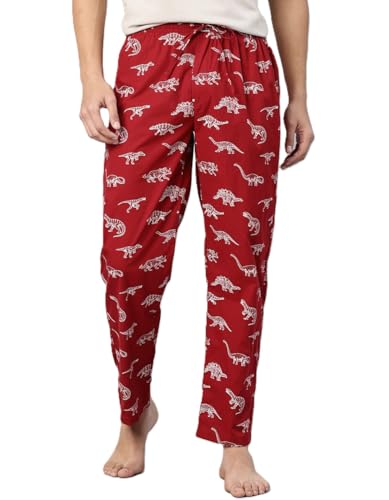 Image of Majestic Man Men's Printed Pure Cotton Lounge Pyjama | Comfort Fit | Elastic Waist with Drawstring | 3 Pockets | Button Closure