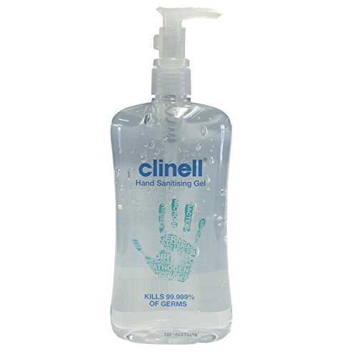 Clinell Bomba de gel desinfectante de manos premium y clip de prensa 250 ml x 1 botella
