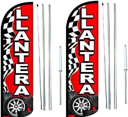 Llantera Flag With Complete Hybrid Pole set pack of 2