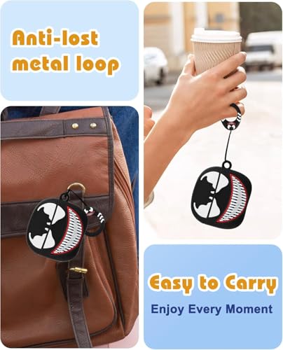 Image of Emoh Roced Case for AirPodS 4 (2024) with Keychain (ANC), Cute Cartoon Shockproof Protective Cover Compatible with Apple AirPods 4th Generation 2024 for Women and Boys (Venom)