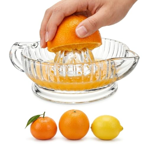 FUNCIKO Glass Lemon Squeezer Citrus Juicer Reamer...