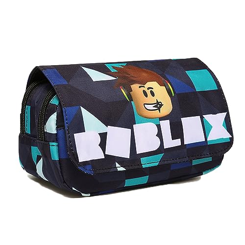 Robllox Estuche de Dibujos Animados,Estuche Robllox,Estuche Robllox de Gran Capacidad,Estuche Robllox para papelería,Robllox Estuche para niños y niñas, Turquesa, Popular