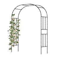 Caroeas Rosenbogen aus Metall, Stabiler Gartenbogen mit 20 mm verstärkten verzinkten Stahlrohren, rostfrei – 150x240x40 cm – Ideal als Rankhilfe für Kletterpflanzen