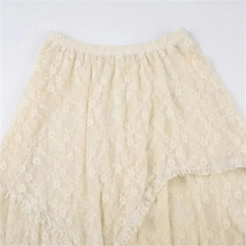 Women Lace Layered Vintage Y2k Boho Skirt High Waist Asymmetrical A-Line Skirt2
