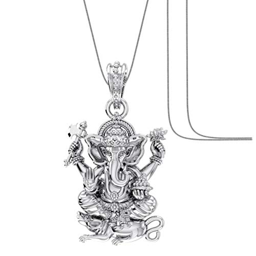 Chaîne et pendentif Ganesh en argent pur, le cadeau spirituel idéal pour l'harmonie