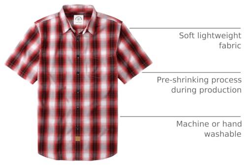 Image of Dubinik Mens Short Sleeve Button Down Shirts Soft Breathable Summer Vintage Regular Fit Lightweight Men's Casual Shirt