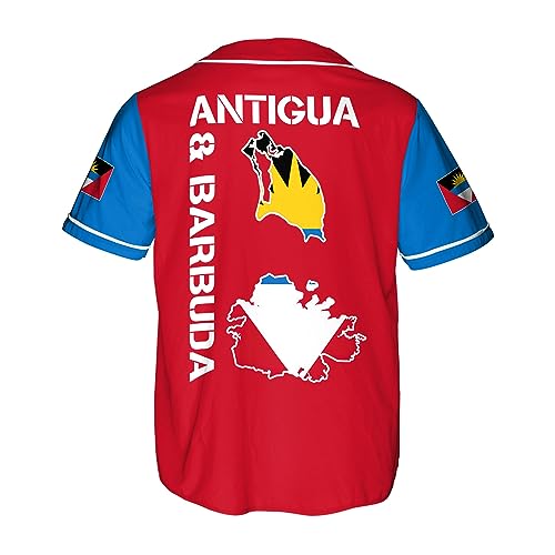 Leeprints Personalized Antigua and Barbuda Jersey, Antiguan and Barbudan Soccer Shirt Baseball Antigua and Barbuda Pride Flag miniatura 3