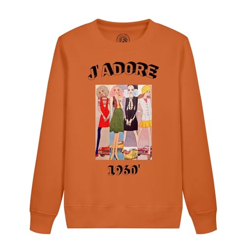 Sweat J'adore 1960 enfant retro chic en coton doux pour la mi-saison