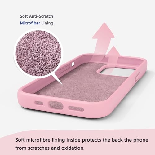 Image of iPhone 13 /14 Case Silicone,Soft Microfiber Lining(Rose Pink)