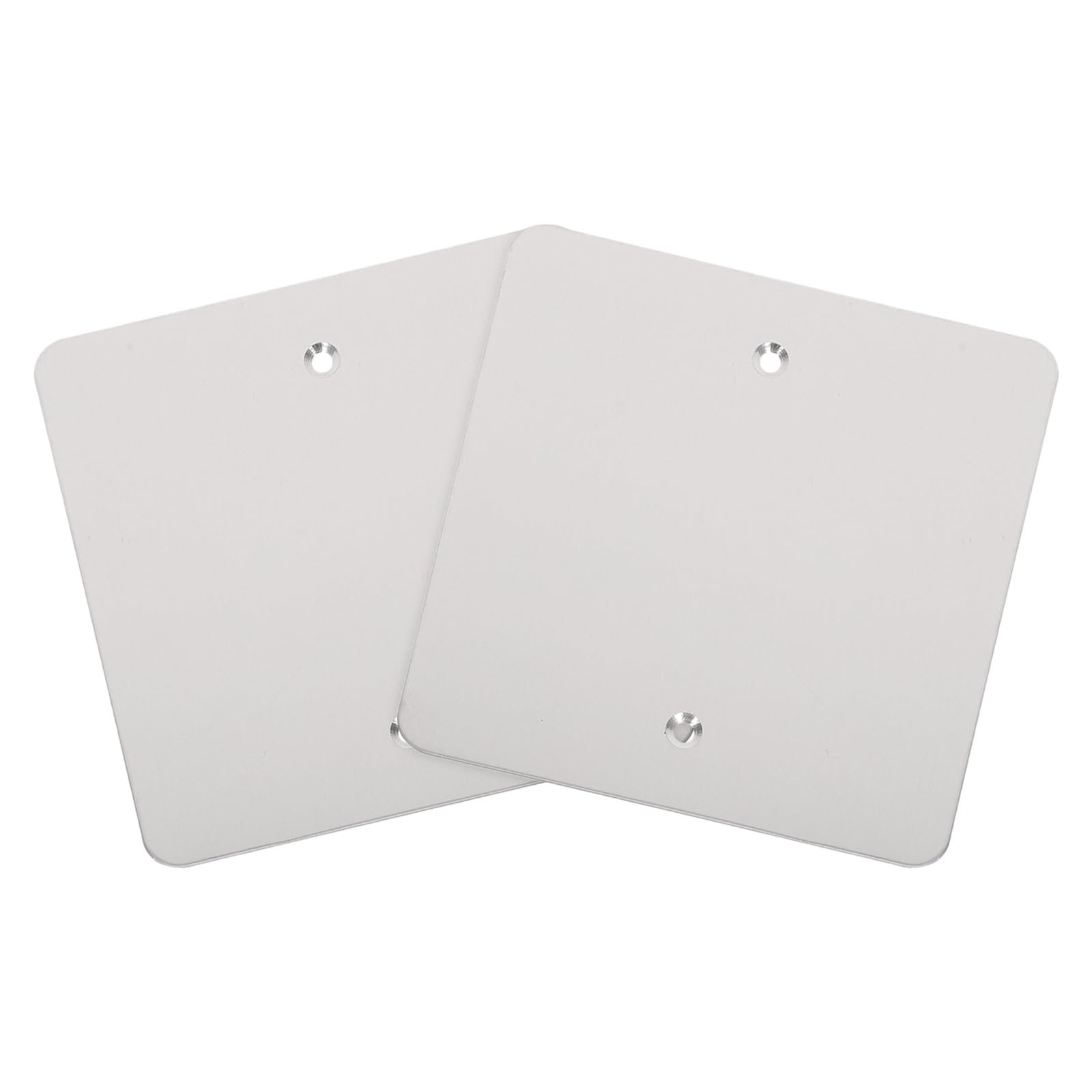 Cubierta de placa de pared 120 de acero inoxidable | Pack de 2 tapas cuadradas para enchufe