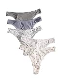 SweatyRocks Women's 5 Packs Underwear Ditsy Floral Print Low Rise Briefs Panties Set Multicolor Medium