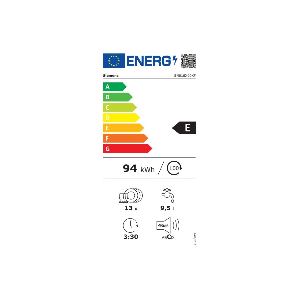 SIEMENS SN616X00KF Geschirrspüler Vollintegriert 60 cm