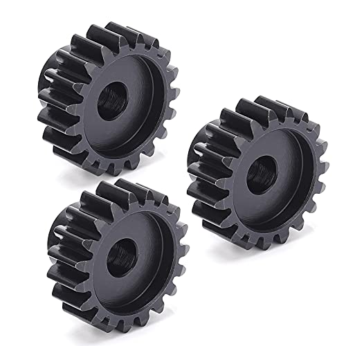 VGEBY RC Pinion Gear Set, 3pcs RC 8.0mm M1.5 19T Steel Pinion Gear Set Compatible for 1/5 1/6 RC Car Brushless Brushed Motor Model Toy
