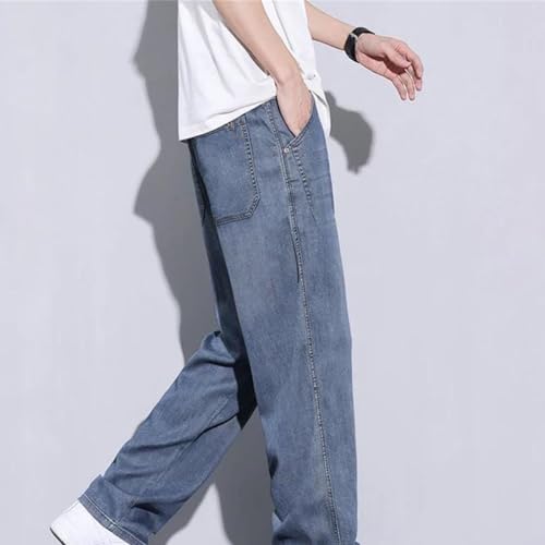 Men's Summer Jeans Thin Workwear Denim Pants Vintage Wide Leg Jogger Trousers Streetwear Fashion2