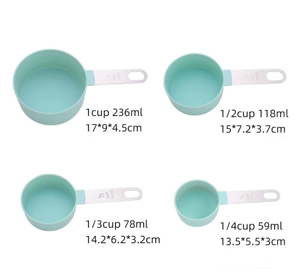 Strumento di misurazione della tazza del cucchiaio multiuso da 4 pezzi Accessori per la cottura in PP Manico in acciaio inossidabile Gadget da cucina (Colore : A, Dimensioni : Come mostra l'