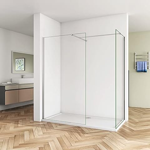 Huiyang New 700mm Walk in Wet Room Shower Enclosure 700mm Side Panel Screen 8mm Nano Glass Cover