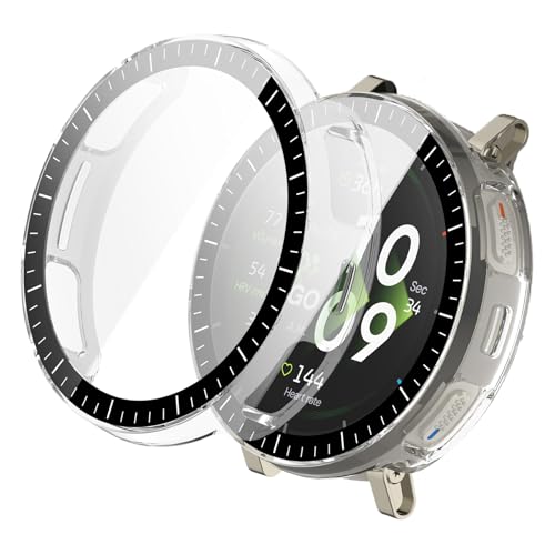 BUITFOU For Amazfit Active 3 Premium 45mm �J�o�[ Amazfit Active 3 �P�[�X 45mm �����^ PC+�K���X�f�� ��̌^ �S�ʕی� �����^ �����ȒP �ϏՌ� �����ߗ� �w��h�~ ���h�~�i�N���A�j