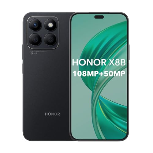 HONOR X8B 4G Smartphone 8GB 256GB, 108MP+50MP, AMOLED 6.7', 4500mAh Batería, Android 13, Dual Sim, NFC, Google Play, Negro