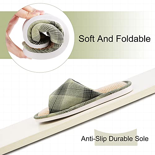 Shoeslocker Womens Open Toe Slippers Memory Foam Summer House Shoes Bedroom Slippers Green Size 9-10 #TOP3